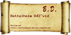 Bettelheim Dávid névjegykártya